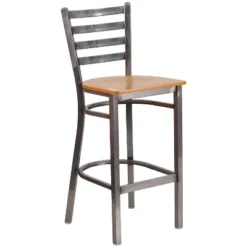 Emma And Oliver 2 Pack Clear Coated Ladder Back Metal Restaurant Barstool -Homcom Crosley Shop GUEST 50419783 e09e 4f0f babe 4a604800bbc3