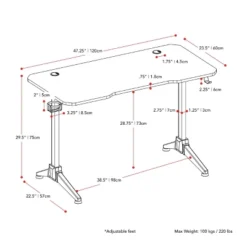 Conqueror Gaming Desk Black And Red - CorLiving -Homcom Crosley Shop GUEST 50eec06a 6178 40f0 a520 a88ac68d954f