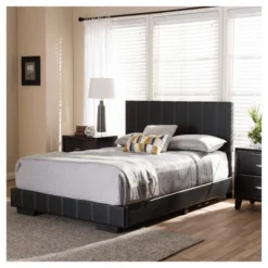 Full Atlas Modern And Contemporary Faux Leather Platform Bed Black - Baxton Studio -Homcom Crosley Shop GUEST 5116abce 3bbf 4f68 9604 d4b745cfa396