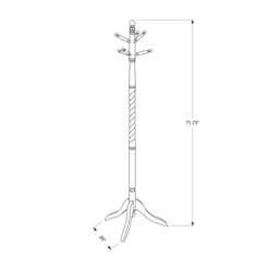 72" Traditional Style Coat Rack - EveryRoom -Homcom Crosley Shop GUEST 511cb399 43a4 47c1 a9ea f60ded59f6e1