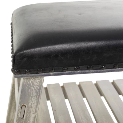 Rustic Wood Bench Black - Olivia & May 4 Rustic Wood Bench Black - Olivia & May - Image 2