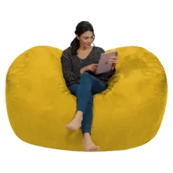 6' Large Bean Bag Lounger With Memory Foam Filling And Washable Cover - Relax Sacks -Homcom Crosley Shop GUEST 514983e2 4237 46ce be4c 4190ce3dc621