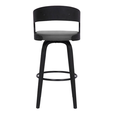30" Shelly Contemporary Barstool Black/Gray - Armen Living 6 30" Shelly Contemporary Barstool Black/Gray - Armen Living - Image 4