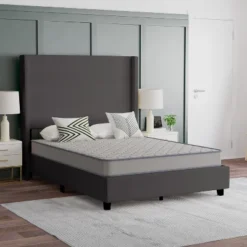 Emma And Oliver Premium ComfortMedium Firm Hybrid Innerspring Mattress In A Box With Knitted Fabric Top And CertiPUR-US Certified Foam