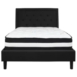 Flash Furniture Roxbury Full Size Tufted Upholstered Platform Bed In Black Fabric With Pocket Spring Mattress -Homcom Crosley Shop GUEST 52a314e4 7047 4060 bd35 66ac1ea6dbf5