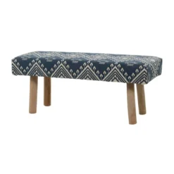 Bohemian Wood Cotton Upholstered Bench - Olivia & May -Homcom Crosley Shop GUEST 54b34047 8b34 4ec0 b70f db8b3de176d1