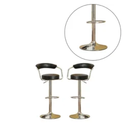 Simple Relax Adjustable Faux Leather Bar Stools Black Set Of 2 -Homcom Crosley Shop GUEST 55408503 e186 433c 8b1f 255636b7391a