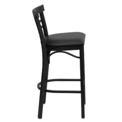 Emma And Oliver Two-Slat Ladder Back Black Metal Restaurant Dining Barstool -Homcom Crosley Shop GUEST 55b158bb 42b8 482f aba9 c3cdc75b860c