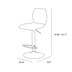 Adjustable Velvet Stool Ash Gray - Acessentials -Homcom Crosley Shop GUEST 55f0e9b3 2e46 4029 b218 b24ce40b1286