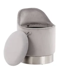 Marla Glam Vanity Stool Steel/Velvet Chrome/Silver - LumiSource 24 Marla Glam Vanity Stool Steel/Velvet Chrome/Silver - LumiSource -Homcom Crosley Shop GUEST 568cd2f6 35b3 44e0 8a5a 9c18c191cc8d