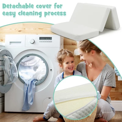 Tri-Fold Pack N Play Mattress Pad Foldable Crib Mattress Soft Memory Foam 8 Tri-Fold Pack N Play Mattress Pad Foldable Crib Mattress Soft Memory Foam - Image 6