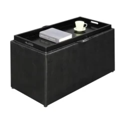 Sheridan Storage Bench W/2 Side Ottomans Black - Breighton Home -Homcom Crosley Shop GUEST 56deb670 c5dc 46cf b3b8 631b3834fbfd