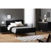 Queen Hype Metal Framed Upholstered Bed Set Pure Black - South Shore