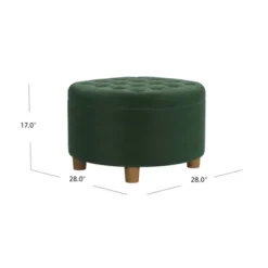 Tufted Round Storage Ottoman Loden Green Velvet - HomePop -Homcom Crosley Shop GUEST 5856e5bc b301 4def 8713 43cb0f94909b
