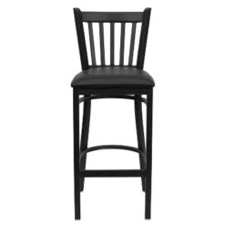 Emma And Oliver Black Vertical Back Metal Restaurant Dining Barstool -Homcom Crosley Shop GUEST 585edd7d 4cff 4b6d 8313 f2495871972e