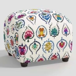 Poppy Ottoman In Damask - Skyline Furniture -Homcom Crosley Shop GUEST 5867c2e1 d2bd 4764 a0a7 f4768b2f2ade