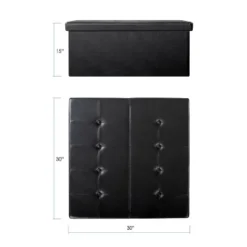 30" Button Tufted Folding Storage Ottoman Bench And Coffee Table With Smart Lift Top - Mellow -Homcom Crosley Shop GUEST 58b67bc6 45da 4ada 8074 0f521a99f4e5