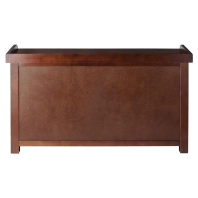 22.05" 4pc Milan Storage Hall Bench With Baskets Walnut - Winsome 6 22.05" 4pc Milan Storage Hall Bench With Baskets Walnut - Winsome - Image 4