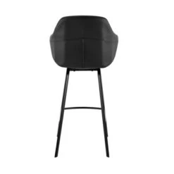 30" Brigden Swivel Counter Height Barstool With Faux Leather Black Metal - Armen Living -Homcom Crosley Shop GUEST 5926b4e4 5636 4db0 bb4b 0349e4e0d193