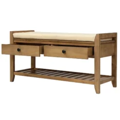 Entryway Storage Bench With Cushioned Seat, Shoe Rack And Drawers-ModernLuxe 22 Entryway Storage Bench With Cushioned Seat, Shoe Rack And Drawers-ModernLuxe -Homcom Crosley Shop GUEST 5a4e2ca2 1e32 41a1 a27f 406254f3a7f9