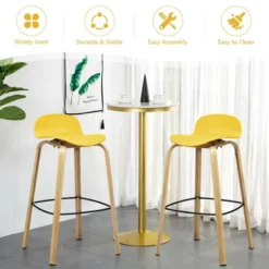 Costway Modern Set Of 4 Barstools 30inch Pub Chairs W/Low Back & Metal Legs Yellow 17 Costway Modern Set Of 4 Barstools 30inch Pub Chairs W/Low Back & Metal Legs Yellow -Homcom Crosley Shop GUEST 5a837ad0 4e43 489c aced 44df48f7474a