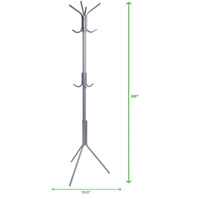 Mind Reader Standing Metal Coat Rack, 11 Hooks 8 Mind Reader Standing Metal Coat Rack, 11 Hooks - Image 6