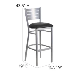 Flash Furniture Silver Slat Back Metal Restaurant Barstool -Homcom Crosley Shop GUEST 5bcf58c7 9a55 4144 bef8 7b8aacce243f