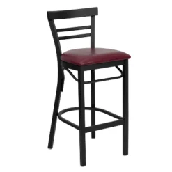 Emma And Oliver Two-Slat Ladder Back Black Metal Restaurant Dining Barstool -Homcom Crosley Shop GUEST 5bdd6c35 79c0 47d7 b601 8b3d7e4141a0