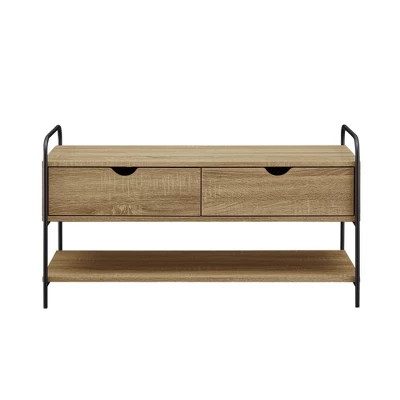 Modern 2 Drawer Storage Entry Bench - Saracina Home 4 Modern 2 Drawer Storage Entry Bench - Saracina Home - Image 2