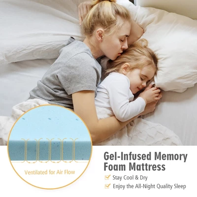 Costway 4''Gel-Infused Memory Foam Mattress Topper Ventilated Bed Pad 5 Costway 4''Gel-Infused Memory Foam Mattress Topper Ventilated Bed Pad - Image 3