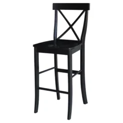 30" Martha X Back Barstool Jet Black - International Concepts