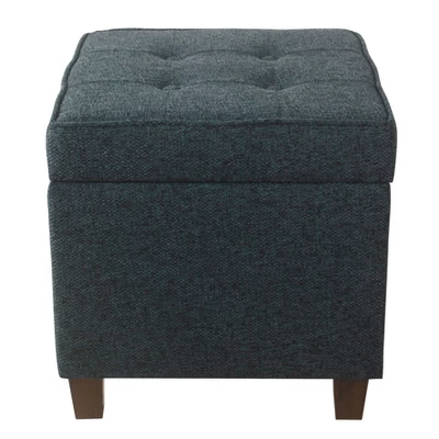 Square Tufted Faux Leather Storage Ottoman - HomePop 15 Square Tufted Faux Leather Storage Ottoman - HomePop - Image 13