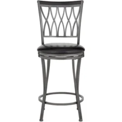 Elm Lane Black Swivel Bar Stools Set Of 2 24 1/2" High Traditional Round Cushion Upholstered Kitchen Counter Height Island Home -Homcom Crosley Shop GUEST 5da7be9e d680 4f71 8ae5 a5c29db4dae3