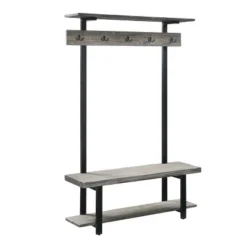 Pomona Entryway Hall Tree With Bench, Shelf And Coat Hooks - Alaterre Furniture -Homcom Crosley Shop GUEST 5e0335bf d722 4a17 9888 549ad86b9c52