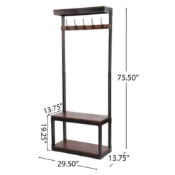 Willards Modern Industrial Handcrafted Mango Wood Coat Rack With Bench Cafe Brown/Black - Christopher Knight Home -Homcom Crosley Shop GUEST 5e5846da e995 4313 84c8 e06d9f2ae07d