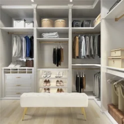 Yaheetech Modern Upholstered Button-Tufted Ottoman Footstool Bench For Bedroom -Homcom Crosley Shop GUEST 5e948989 a38a 4016 91fd 190d573584f3