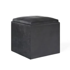 17" Townsend Cube Storage Ottoman With Tray - WyndenHall -Homcom Crosley Shop GUEST 5ebe17a5 449c 486b b50d dd4d39e6c52b