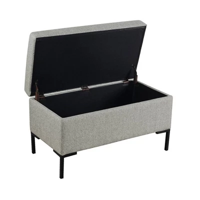 Medium Storage Bench With Metal Legs - HomePop 5 Medium Storage Bench With Metal Legs - HomePop - Image 3