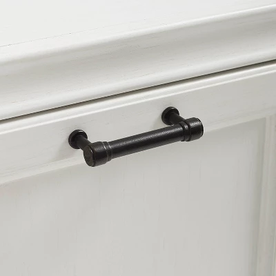 3pc Tara Entryway Set - Hall Tree And 2 Linen Cabinets Distressed White - Crosley 9 3pc Tara Entryway Set - Hall Tree And 2 Linen Cabinets Distressed White - Crosley - Image 7