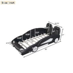 Twin Size Race Car-Shaped Platform Bed With Wheels-ModernLuxe 15 Twin Size Race Car-Shaped Platform Bed With Wheels-ModernLuxe -Homcom Crosley Shop GUEST 5f51029a 0c68 4ffd b135 2316733788fd