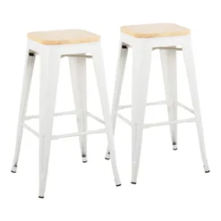 Set Of 2 Oregon Barstools - LumiSource -Homcom Crosley Shop GUEST 5fa5ec61 03f1 462b 86a8 3452a05d00b2
