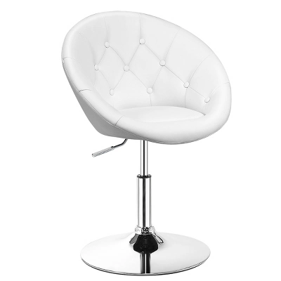 Tangkula Modern Swivel Bar Stools Height Adjustable Round Tufted Back Accent Chair Black/White 10 Tangkula Modern Swivel Bar Stools Height Adjustable Round Tufted Back Accent Chair Black/White - Image 8