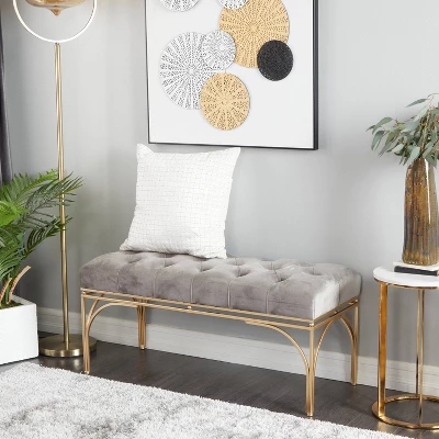 Rectangular Glam Velvet Bench - Olivia & May 16 Rectangular Glam Velvet Bench - Olivia & May - Image 14