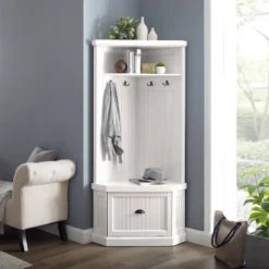 Seaside Corner Hall Tree Distressed White - Crosley -Homcom Crosley Shop GUEST 61006319 b32f 4742 abb6 8dea8840b27f