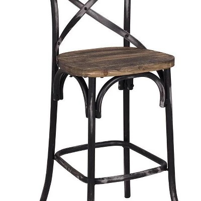 18" Zaire Bar Chair Antique Black/Antique Oak - Acme Furniture 5 18" Zaire Bar Chair Antique Black/Antique Oak - Acme Furniture - Image 3