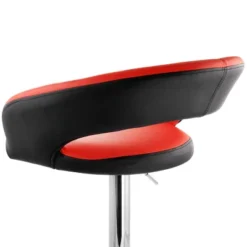 Elama Adjustable Faux Leather Open Back Bar Stool In Red And Black -Homcom Crosley Shop GUEST 6164f67a e7ec 4451 adf1 a7c23557d41d