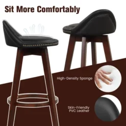 Costway Set Of 2 Upholstered Swivel Barstools 29'' Wooden Dining Chairs With Low Back Black 14 Costway Set Of 2 Upholstered Swivel Barstools 29'' Wooden Dining Chairs With Low Back Black -Homcom Crosley Shop GUEST 62ace4df 0661 454f aa71 00557370f0aa