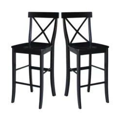 30" Martha X Back Barstool Jet Black - International Concepts -Homcom Crosley Shop GUEST 62bfc8d3 7203 42a1 92b1 9e1bf8777473
