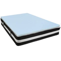 Flash Furniture Capri Comfortable Sleep 12 Inch CertiPUR-US Certified Foam Pocket Spring Mattress & 3 Inch Gel Memory Foam Topper Bundle -Homcom Crosley Shop GUEST 633b2cbc 6681 43a5 8a72 86ddcaa11dd5