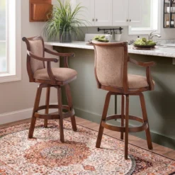 31" Dakota Swivel Barstool With Arms Light Brown - Powell Company -Homcom Crosley Shop GUEST 633f36c6 64d7 4ece 9ca7 b461459fc343